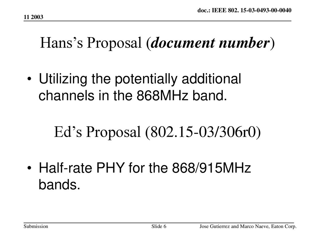 Hans’s Proposal (document number)