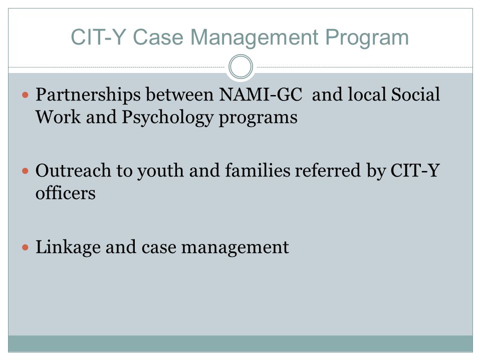 CIT-Y Case Management Program