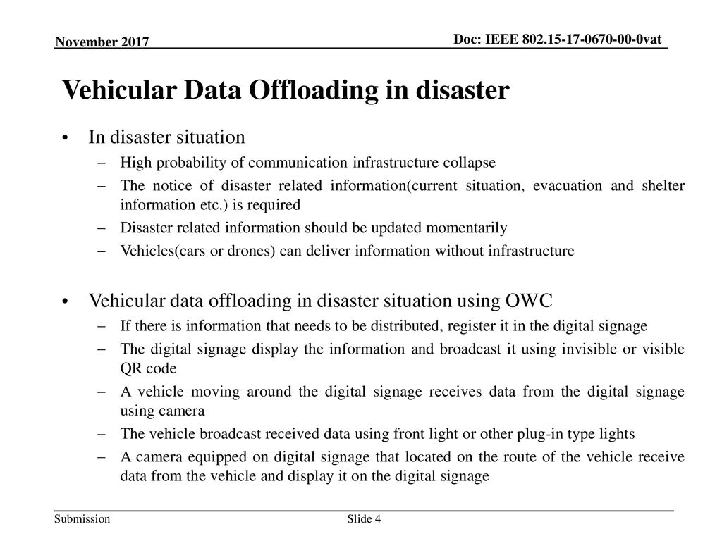 Vehicular Data Offloading in disaster