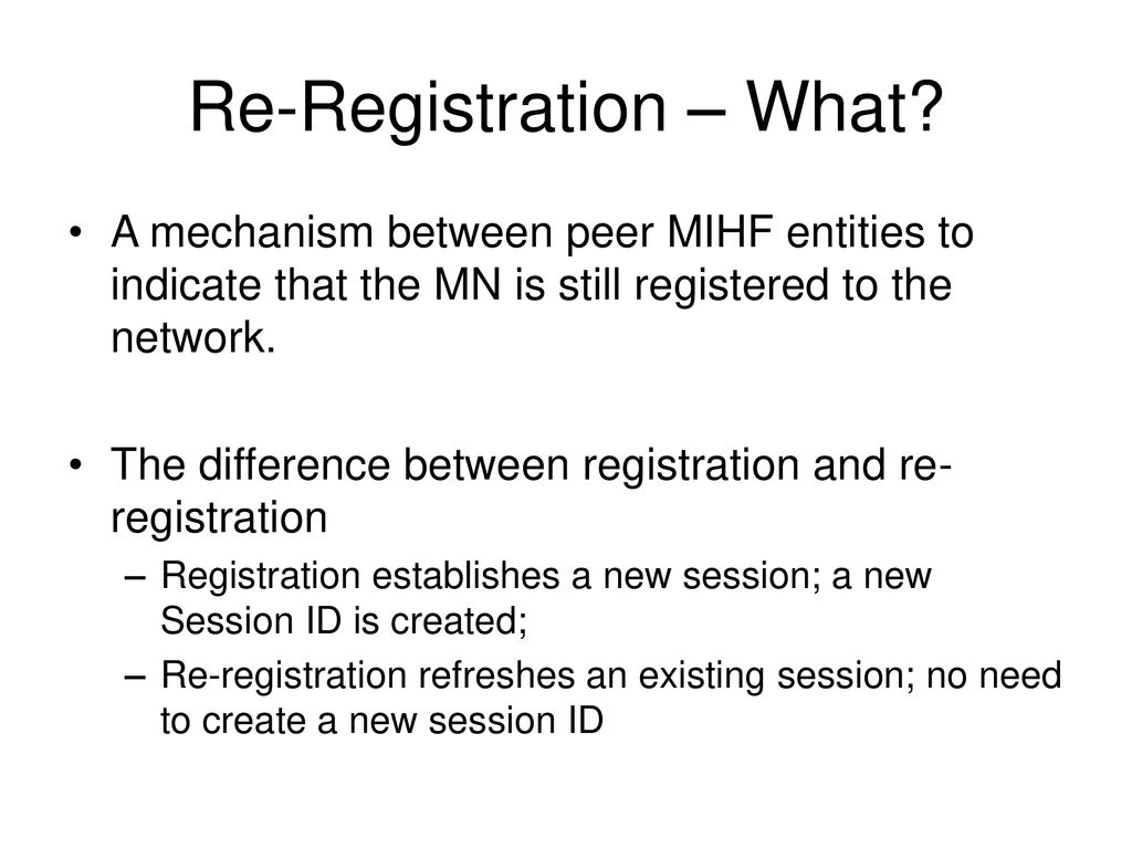 Re-Registration – What