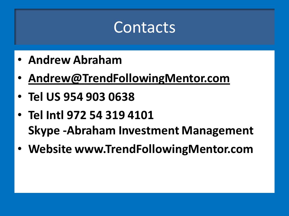 Contacts Andrew Abraham