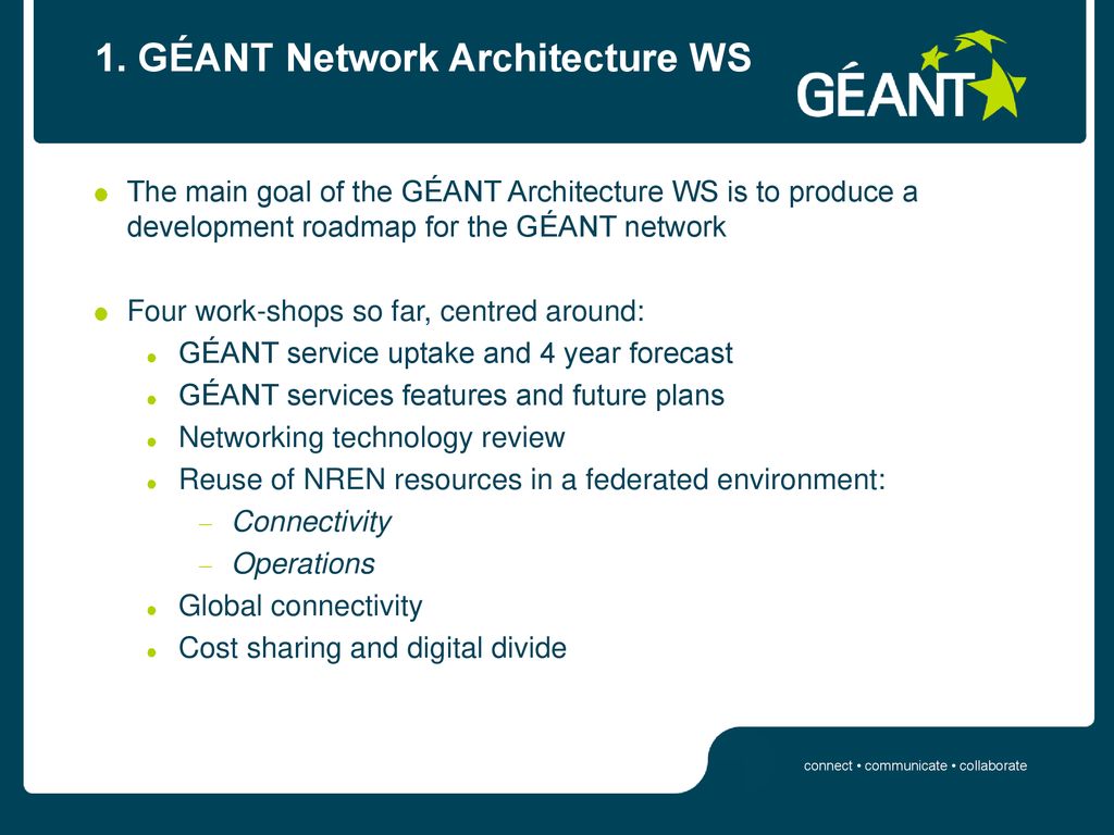 1. GÉANT Network Architecture WS