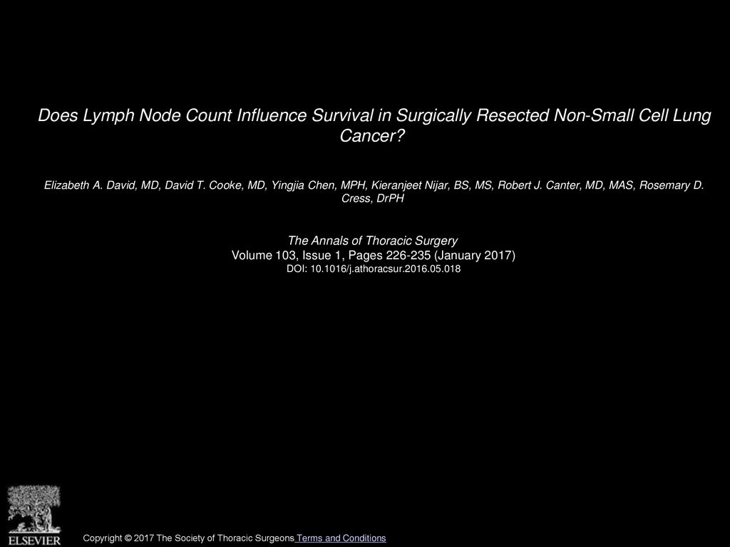 Does Lymph Node Count Influence Survival in Surgically Resected Non-Small Cell Lung Cancer