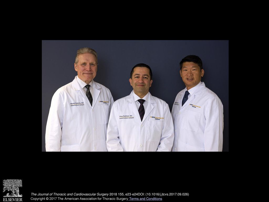 Left to right: Harold G. Roberts, MD, Vinay Badhwar, MD, and Lawrence M. Wei, MD