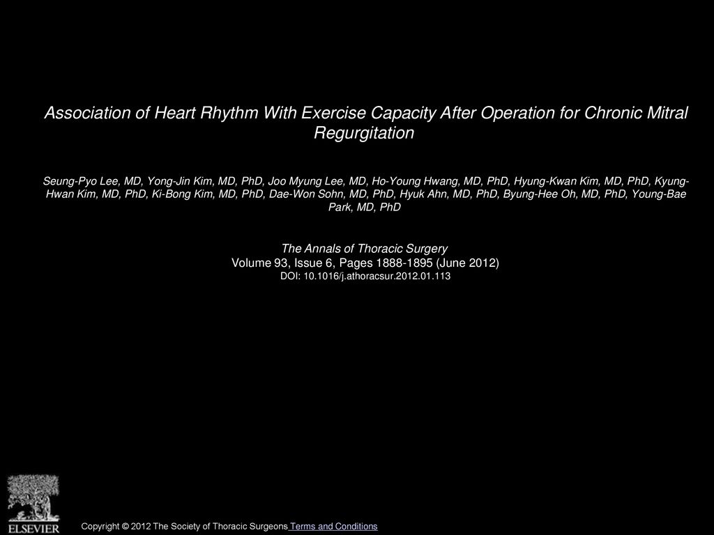 Association of Heart Rhythm With Exercise Capacity After Operation for Chronic Mitral Regurgitation