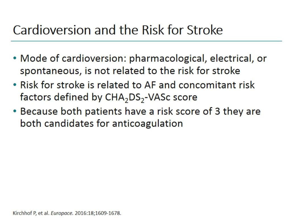 Cardioversion and the Risk for Stroke