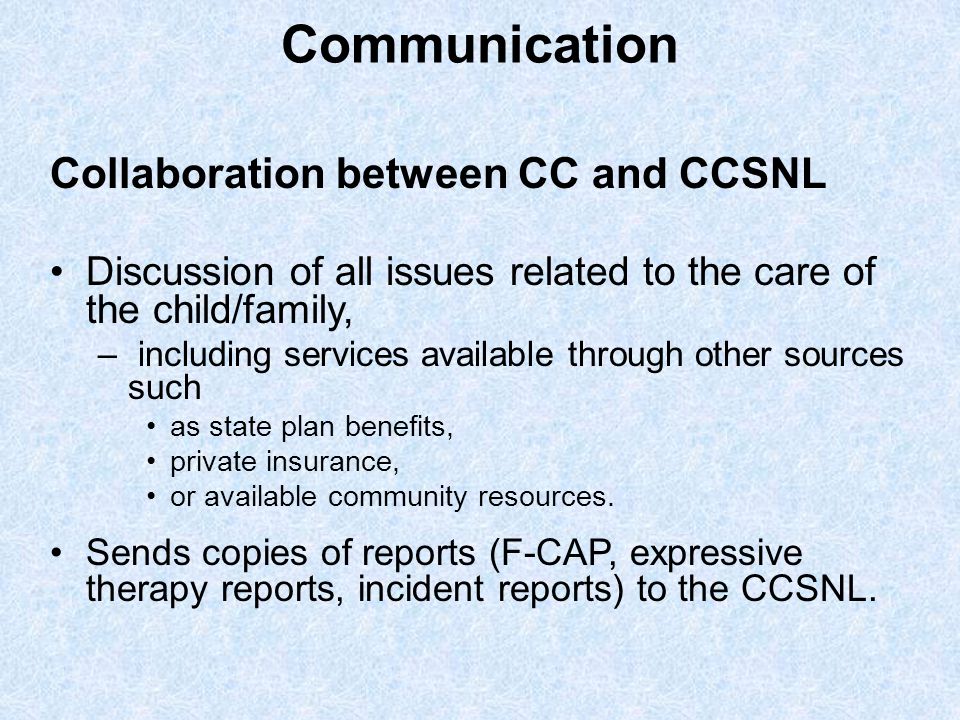 Communication Collaboration between CC and CCSNL