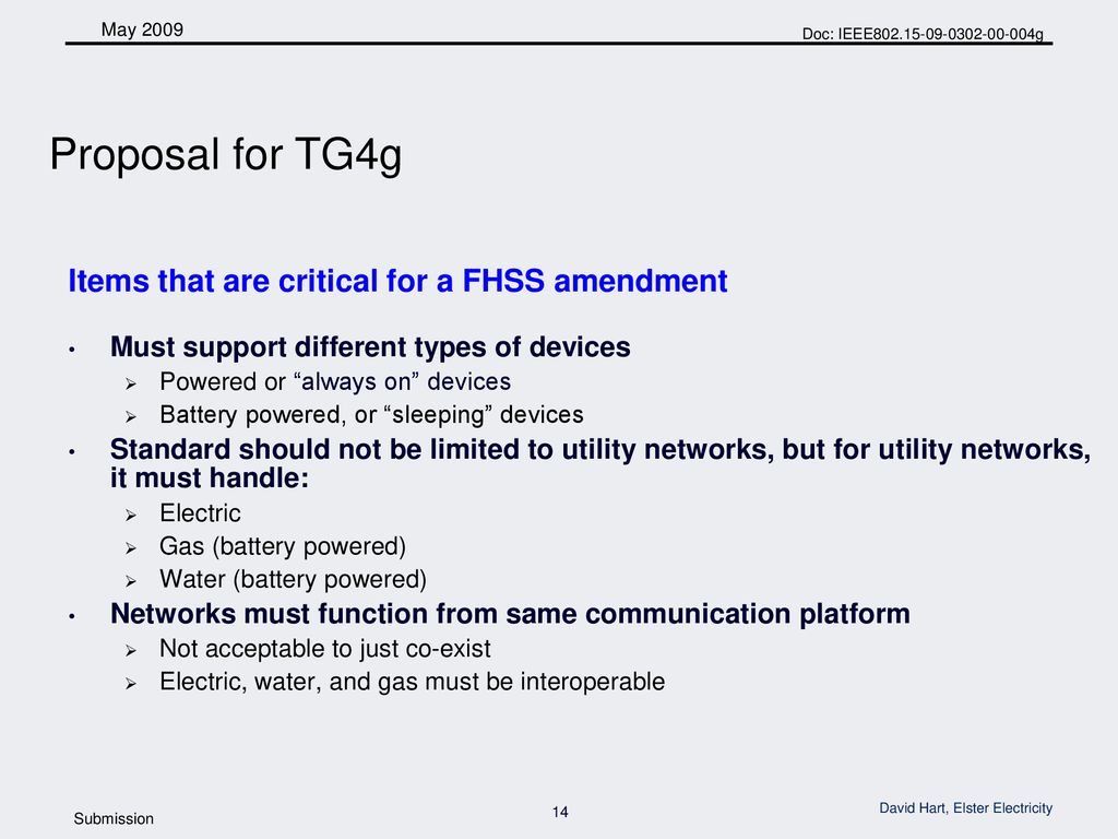 Proposal for TG4g Items that are critical for a FHSS amendment