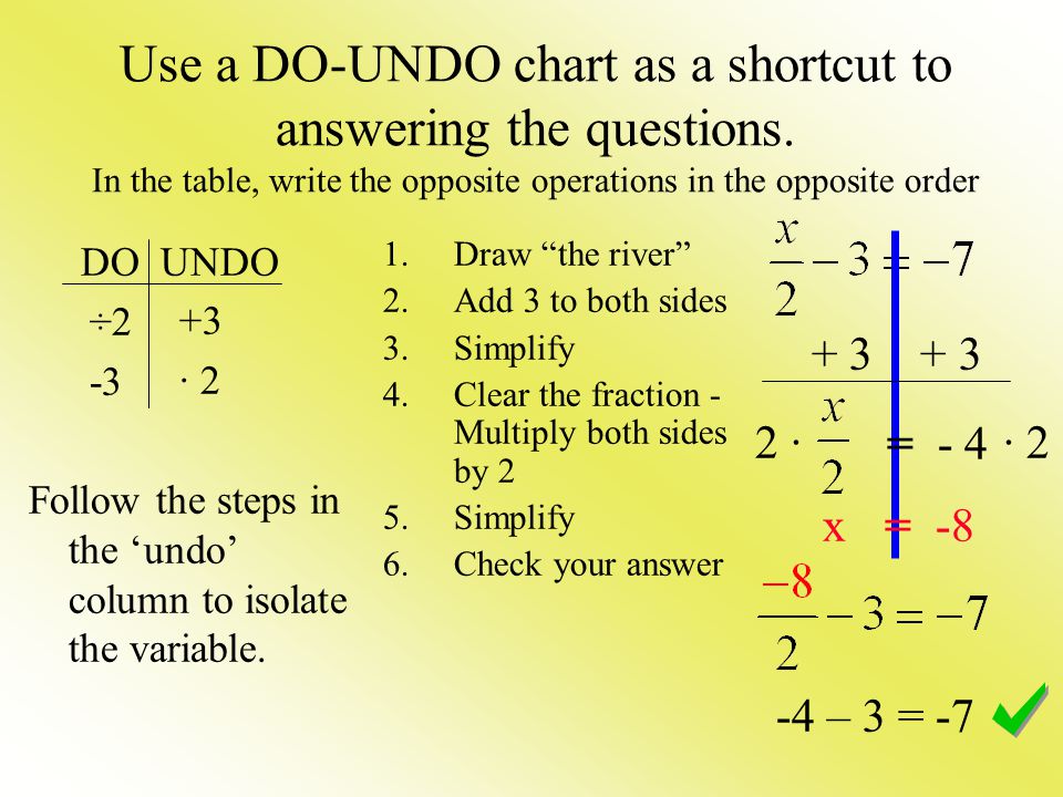 Use a DO-UNDO chart as a shortcut to answering the questions