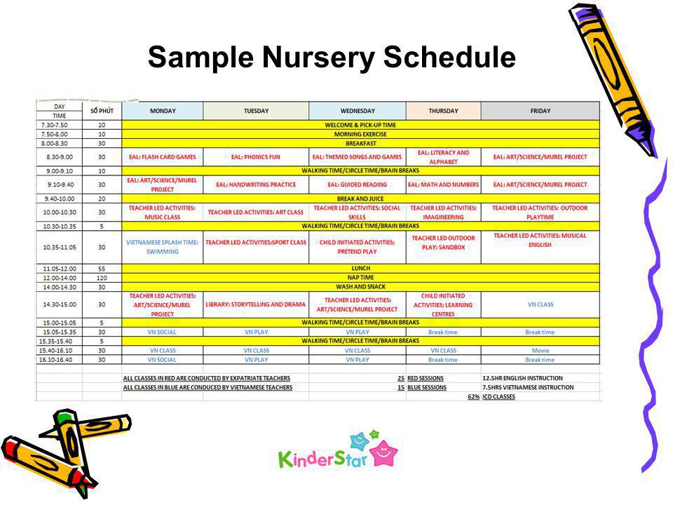 Sample Nursery Schedule