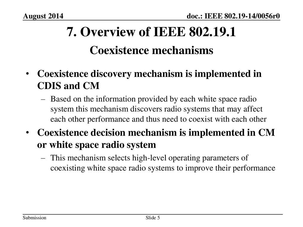 7. Overview of IEEE Coexistence mechanisms