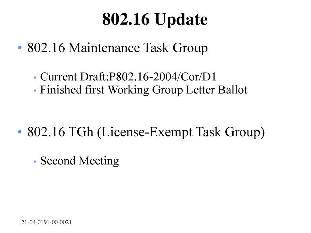 Update Maintenance Task Group