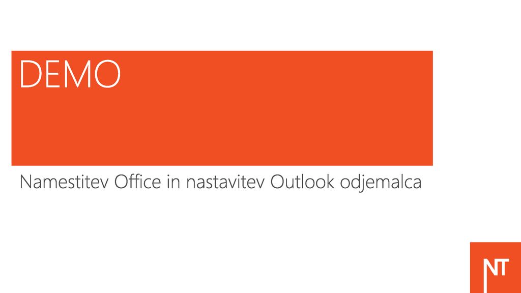 DEMO Namestitev Office in nastavitev Outlook odjemalca