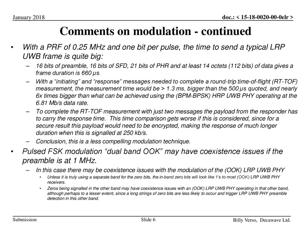 Comments on modulation - continued