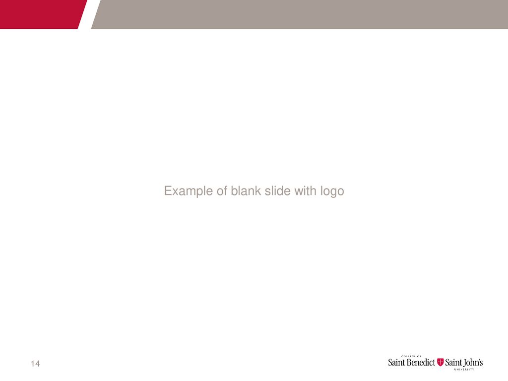 Example of blank slide with logo