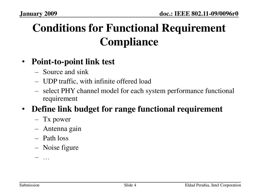 Conditions for Functional Requirement Compliance