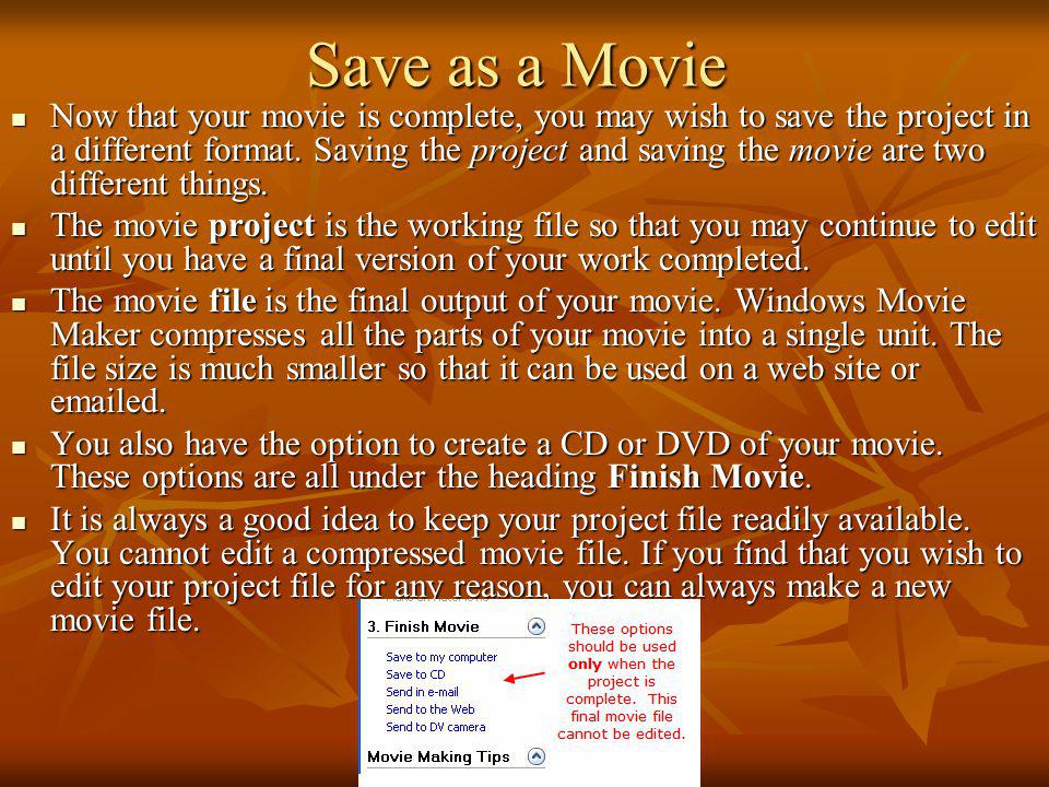 Save as a Movie