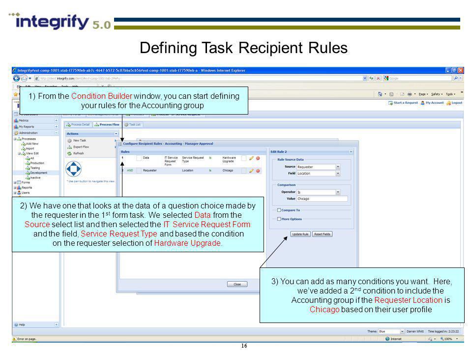 Defining Task Recipient Rules