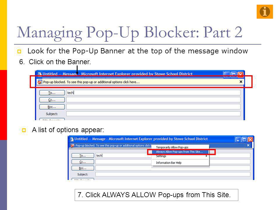Managing Pop-Up Blocker: Part 2