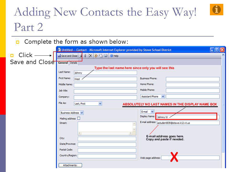Adding New Contacts the Easy Way! Part 2