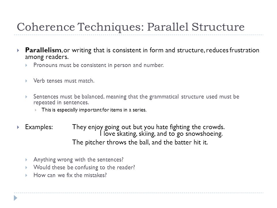 Coherence Techniques: Parallel Structure