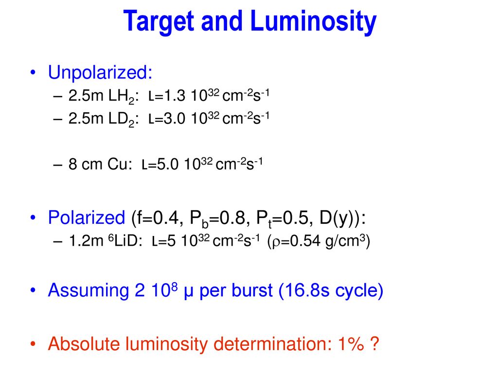 Detector Concepts Target Luminosity Additions Recoil Detector Ppt Download
