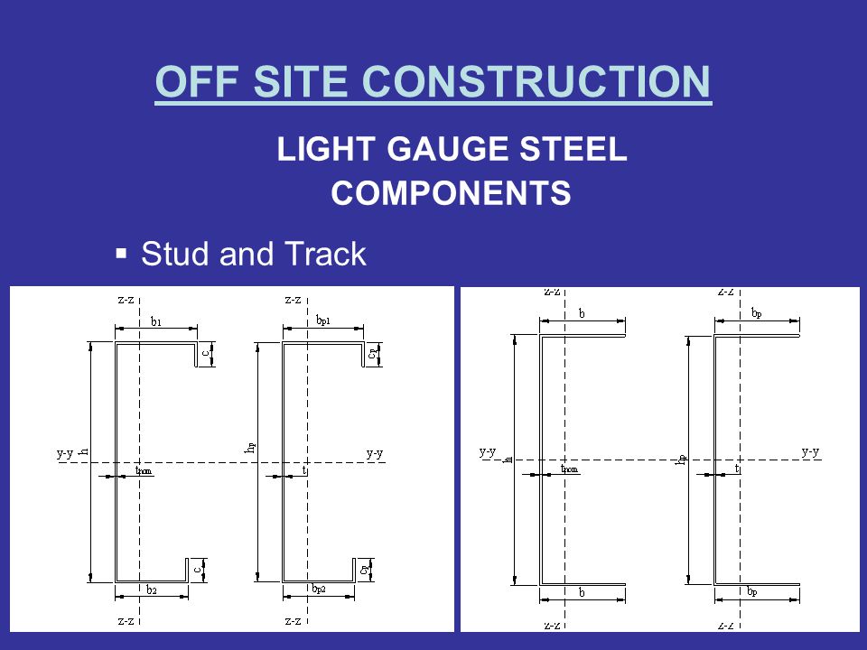 OFF SITE CONSTRUCTION LIGHT GAUGE STEEL COMPONENTS Stud and Track