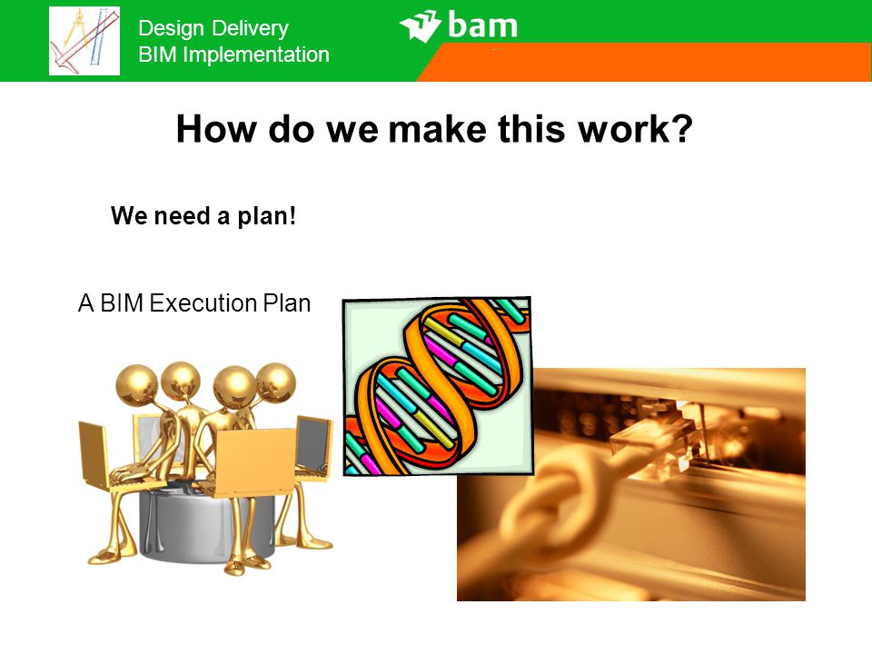 How do we make this work We need a plan! A BIM Execution Plan 27