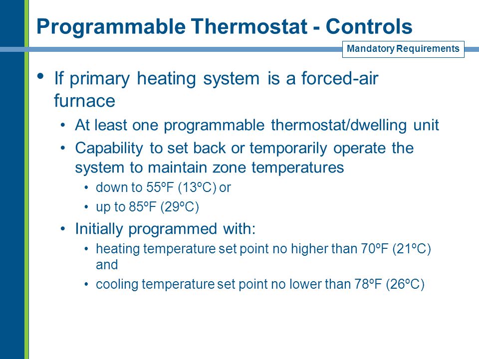 Programmable Thermostat - Controls
