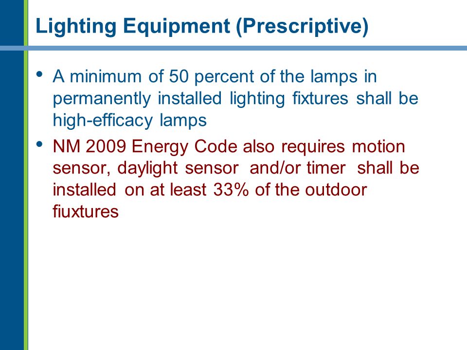 Lighting Equipment (Prescriptive)