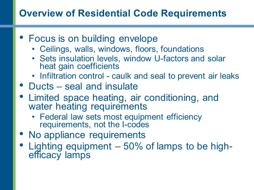 Overview of Residential Code Requirements