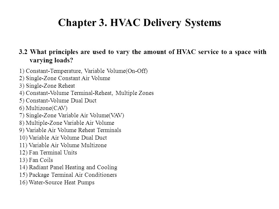 Chapter 3. HVAC Delivery Systems
