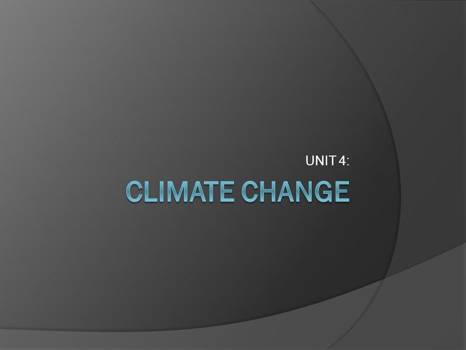 UNIT 4: CLIMATE CHANGE