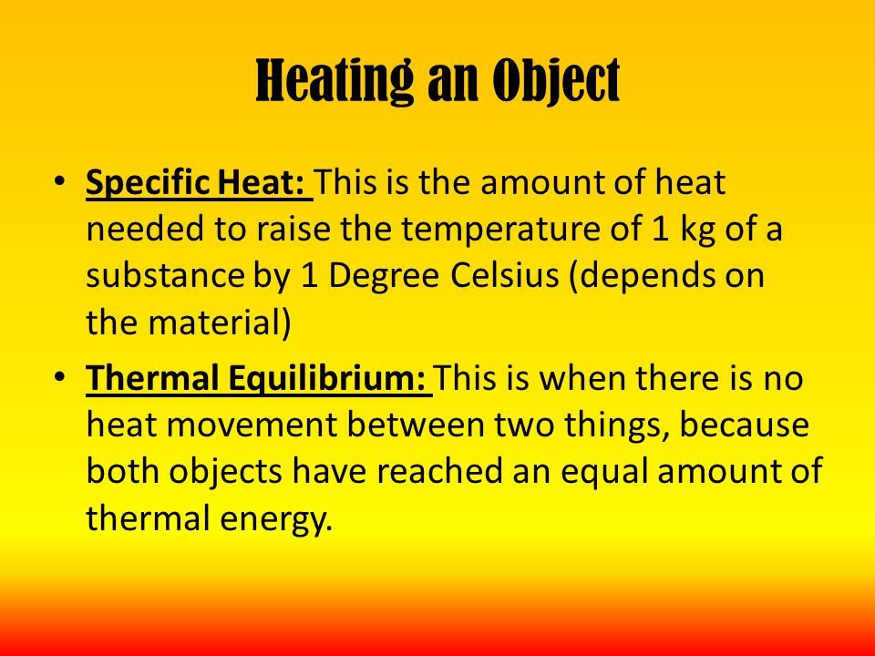 Heating an Object