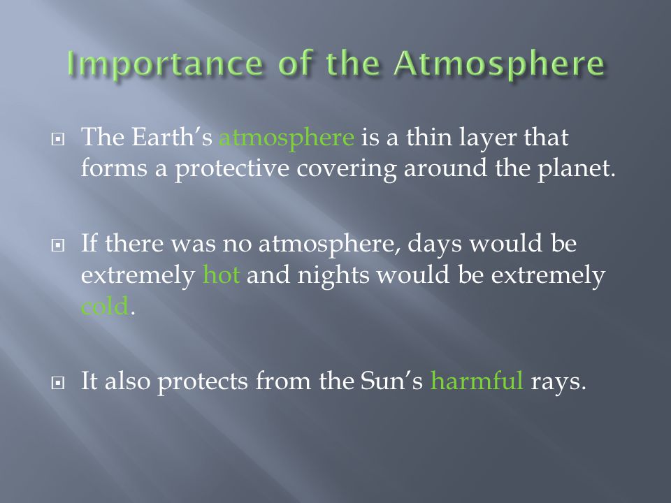 Importance of the Atmosphere