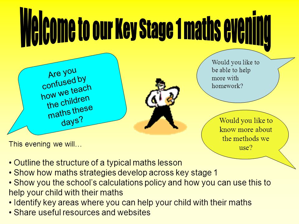 Welcome to our Key Stage 1 maths evening