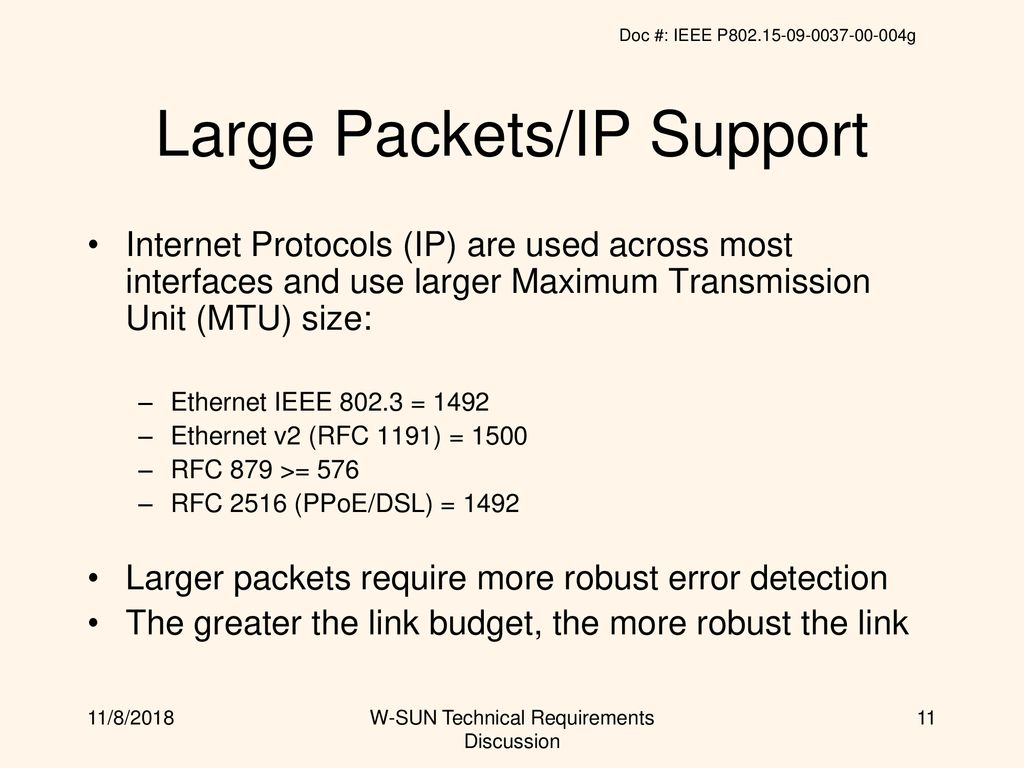 Large Packets/IP Support