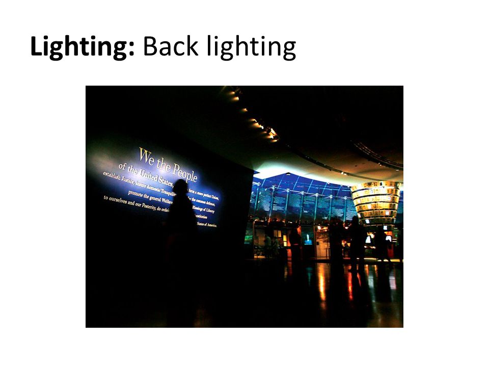 Lighting: Back lighting
