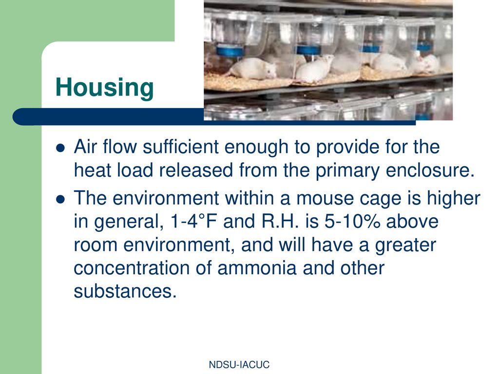 Housing Air flow sufficient enough to provide for the heat load released from the primary enclosure.