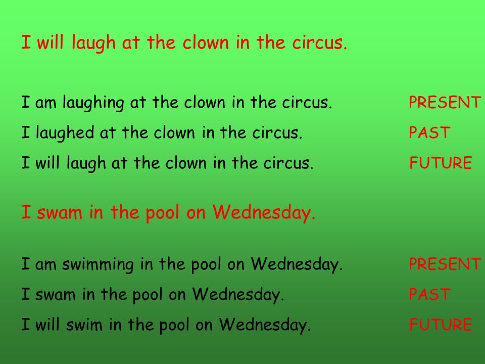 I will laugh at the clown in the circus.