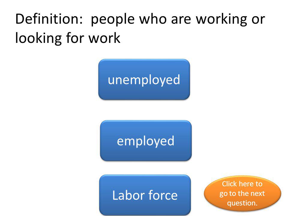 Definition: people who are working or looking for work