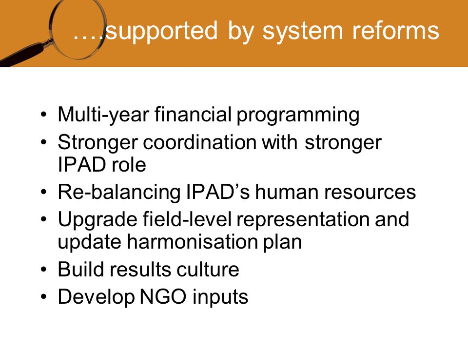 ….supported by system reforms