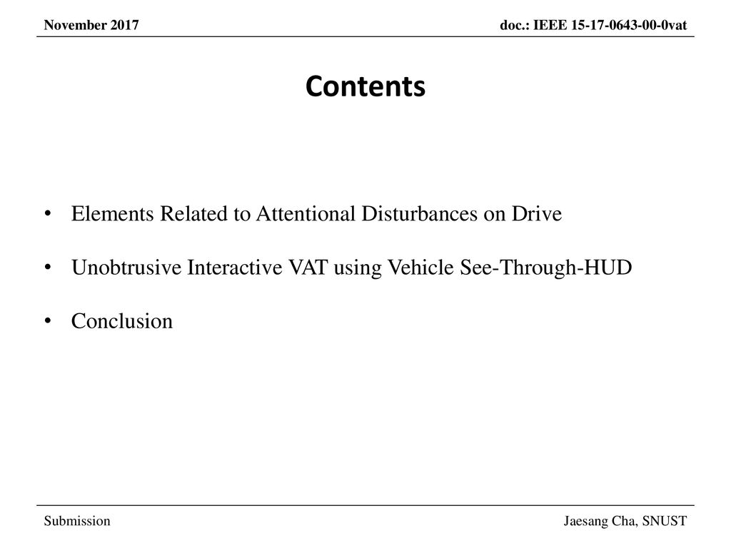 Contents Elements Related to Attentional Disturbances on Drive