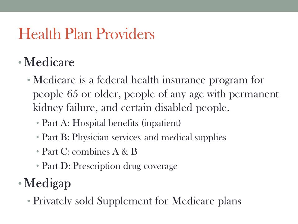 Health Plan Providers Medicare Medigap