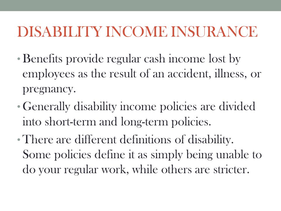 DISABILITY INCOME INSURANCE