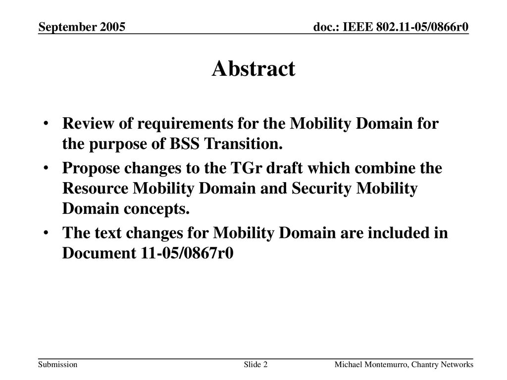 Month Year doc.: IEEE yy/xxxxr0. September Abstract.