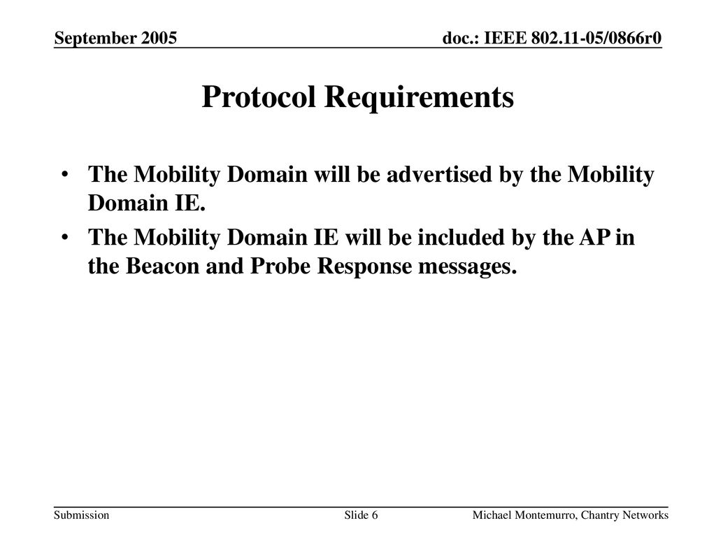 Protocol Requirements