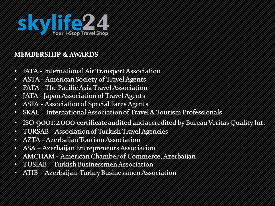 MEMBERSHIP & AWARDS IATA - International Air Transport Association. ASTA - American Society of Travel Agents.