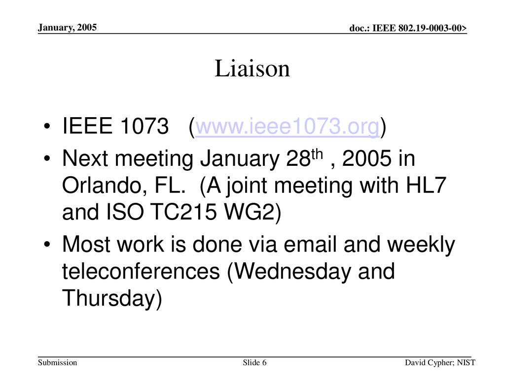 Liaison IEEE 1073 (