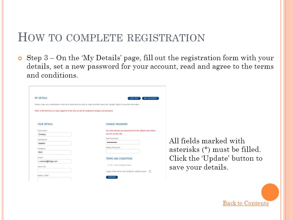 How to complete registration